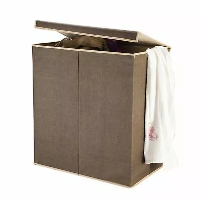 Villacera Double Laundry Hamper Two Compartment Sorter With Magnetic Lid • $36.99