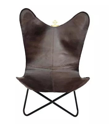 $224.47 • Buy Butterfly Chair-Indian Genuine Leather Relaxing Chair For Home & Office PL2-1.8