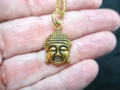 Vintage-Antique Bronze Buddha Pendant Necklace • $10.12