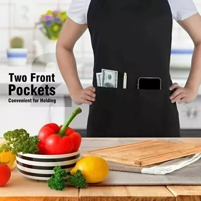 Unisex Adult Apron Men's Ladies Cooking Baking Kitchen BBQ Catering Chef Plain • £2.49