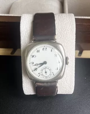 1911 Gents 925 Sterling Silver Trench Watch | Working Order With AGR Makers Mark • $15.41