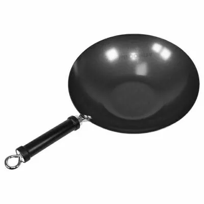 Non Stick Carbon Steel Wok 11  / 28cm Diameter For Chinese Cooking & Frying • £6.99