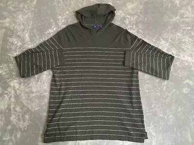 FootJoy Pullover Men XL Gray Stripe Cashmere Blend Golf 1857 Sweatshirt Hood FJ • $29.99