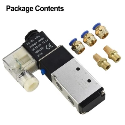 $27.48 • Buy 1/4 DC 12V 5-way 2-Position Pneumatic Electric Solenoid-Valve BSPT Air Aluminum