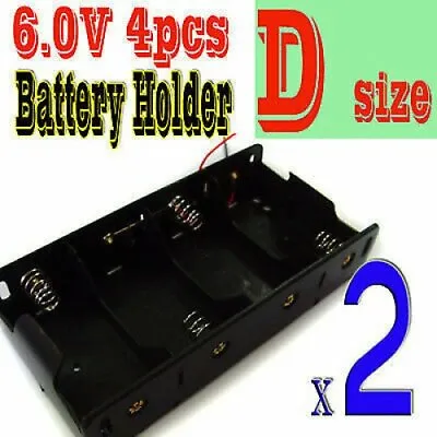 £4.94 • Buy 2 X Battery Holder Case 4x D 6.0V 6V With 6  Leads Box