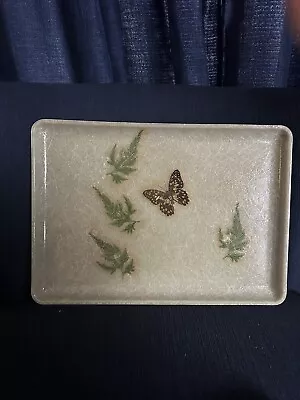 Vintage Spun Fiberglass Butterfly Fern Tray Vintage 50s 60s 12x17 • $9.99