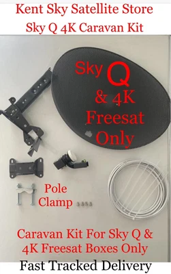 £19.99 • Buy Caravan Sky Q & 4K Freesat Kit Only Dish Only,Dish Lnb, Dish & Lnb & Cable