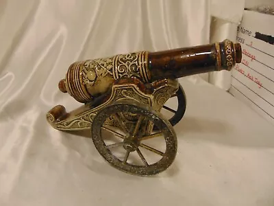 Large Ornate Cannon Decanter/Metal Wheels/From Italy 1969-EMPTY • $16.88