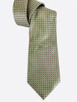 Verse 9 Mens Silk Tie & Hanky Set Green Patterned Textured Neck Tie • $35.33