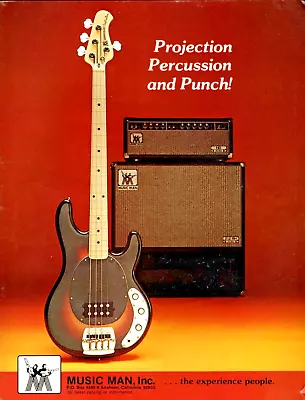 Vtg 70s MUSIC MAN STRINGRAY BASS MAGAZINE PRINT AD Amplifier Punch Pinup Page • $7.99