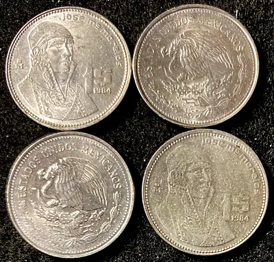 Mexico 4 Coins Set 1 Peso KM496 FOUR Coins Circulated Fine World Coins • $4.75