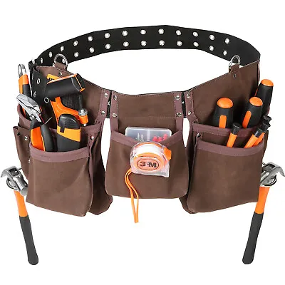 VEVOR Tool Belt Carpenter Construction Tool Pouch 13 Pockets 29 -54  Waist Size • $21.99