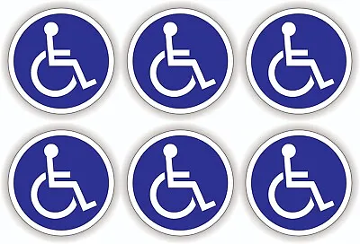6-pcs Mini 1x1 Inch Round Handicap Symbol Stickers Decals Handicapped Wheelchair • $3.99