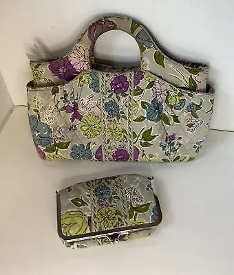 Vera Bradley WATERCOLOR Side By Side Shoulder Bag & Zip Around Wallet Set • $14.99