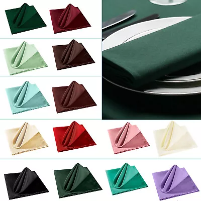 £69.69 • Buy Party Table Napkins Wedding Tableware Linen Serviettes Polyester Cotton Fabric