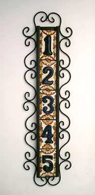 5 BLUE Mexican Tiles House Numbers High Relief & Vertical Frame • $52