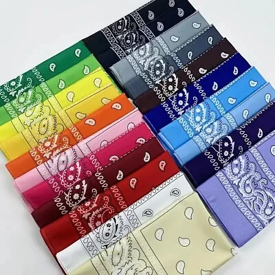 2 Pack Bandana 100% Cotton Paisley Print Double-Sided Scarf Head Neck Face Mask • $5.49