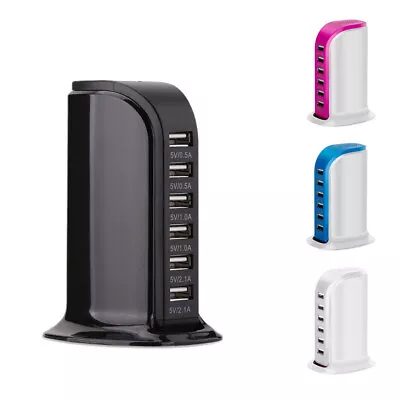 6 Port Charging Station USB Desktop Charger Rapid Tower Power Adapter HUB AUS • $20.65