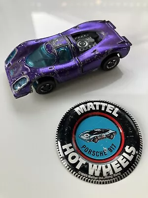 Vintage 1969 Hot Wheels Redline Porsche 917 & Button Pin • $13.50