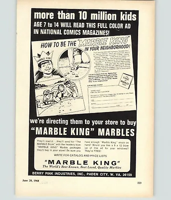 1968 PAPER AD Marbles Marble King Masks Wigs Ben Cooper Frankenstein Dracula • $15.97