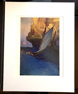 Howard Pyle  An Attack On A Galleon  11 X 14 Matted Art Print-1905 • $22.49