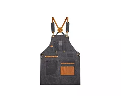 Work Apron With Tool Pockets - Heavy Duty Shop Apron For Woodworkers Mechanic... • $30.66
