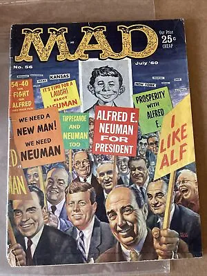 MAD MAGAZINE #56 JULY 1960 How Many Presidents Do You See? Good Shipping Incl • $15.70