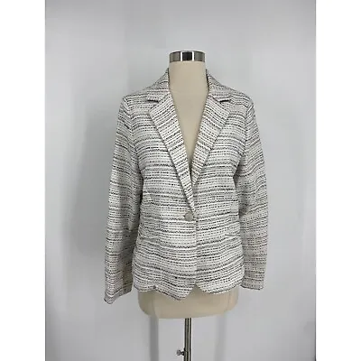 CAbi Cotton Blend Long Sleeve Single Button Women’s Jacket Pockets Sz 12 • $20.30