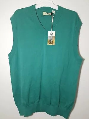 Alister Mackenzie Mens Sweater Vest Green Size Medium New With Tag Pima Cotton • $20