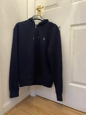 Ralph Lauren Navy Zip Up Hoodie - Large • £80