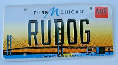 Mackinac Bridge  Graphic Vanity License Plate   Rudog   Are You A  Dog  Dogs • $29.99