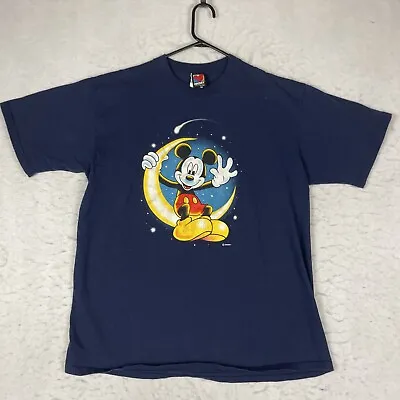 Vtg Mickey Unlimited Velva Sheen Mickey Mouse On The Moon T-Shirt USA XL • $8.49