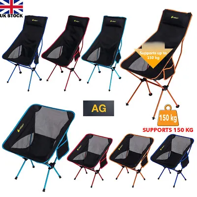 Lightweight Outdoor Folding Chair Camping Portable Seat Back Fishing Chair • £14.99