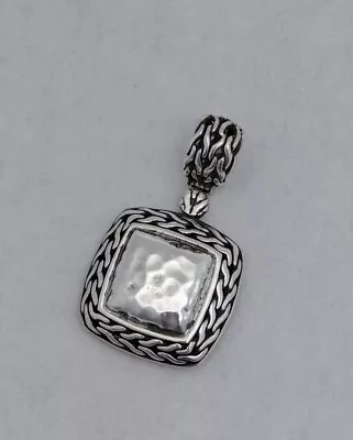 John Hardy Palu Square Hammered Sterling Silver Cable Pendant (HE2053775) • $229.85