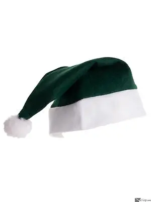 Economy Felt Adult Christmas Santa Elf Costume Hat Green White One-Size 7.2... • $6.84