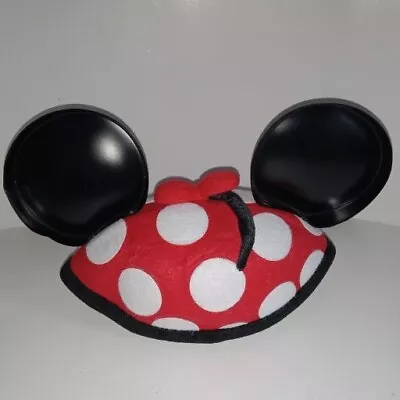 Disney Parks Minnie Mouse Ears Red Polka Dots Bow Tail Hat Cap Beanie • $10.99