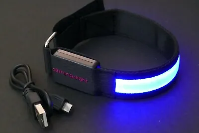 LED Rechargeable Running Cycling Wristband Armband  Night Light Safety Outdoor • £4.49