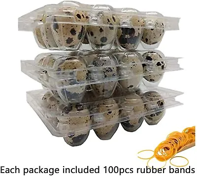 Clear 100 Quail Egg Boxes For 12 Quail Eggs. Premium Eco-Friendly Containers PVC • $41.99