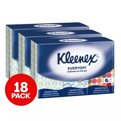 3 X 6pk Kleenex Pocket Facial Tissues AU Free Shipping • $12.95