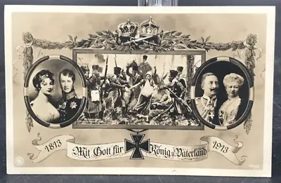 1913 RPPC Kaiser Wilhelm II With God For King Fatherland Real Photo Postcard • $9.99