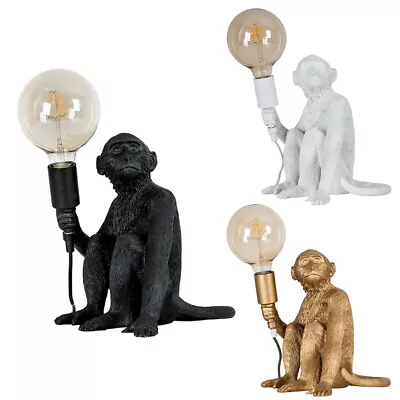 £26.09 • Buy Animal Table Lamp Monkey Holding Bulb Design Living Room Bedside 32CM Tall Light