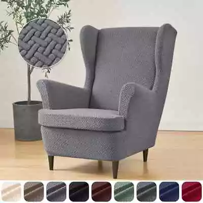 Wing Chair Cover Jacquard Wingback Sofa Covers Elastic Cushion Cover Protector • $44.11