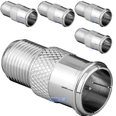£3.85 • Buy ZINC 5 X F TYPE MALE QUICK TO FEMALE PUSH ON FAST FIT TV Aerial Sky Connector