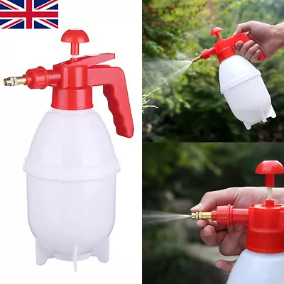 0.8L Garden Pressure Spray Bottle Hand Pump Plant Water Sprayer Car Wash Mister • £6.69