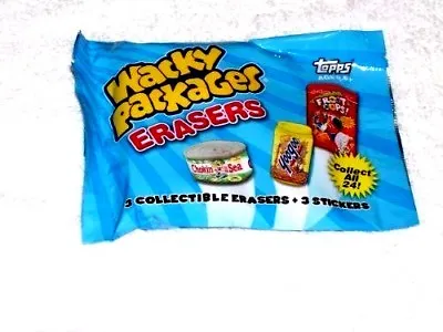 Wacky Packages Erasers Series2  SEALED PACK  W/ 3 Erasers & 3 Matching Stickers • $6.49