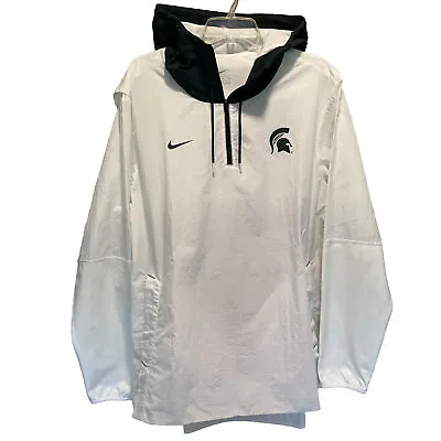 Nike Michigan State Spartans On Field Hooded Jacket Men’s XL White Windbreaker. • $39.94