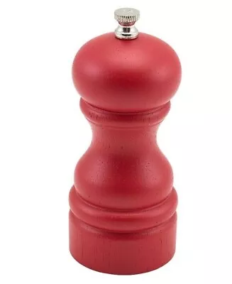 Salt Pepper Mill Red Wooden Grinder Ceramic Mechanism 10cm Or 13cm • £6.95