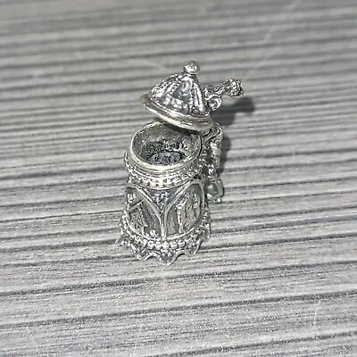 Vintage Designer Beau Sterling Silver European Stein Charm With Opening Lid 4.7g • $16.89