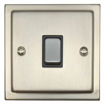 G&H TSN301 Trimline Plate Satin Nickel 1 Gang 1 Or 2 Way Rocker Light Switch • £14.95