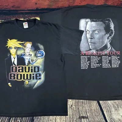Vintage David Bowie Shirt Reality Concert Tour Band Mens XL Double Sided Cure • $99